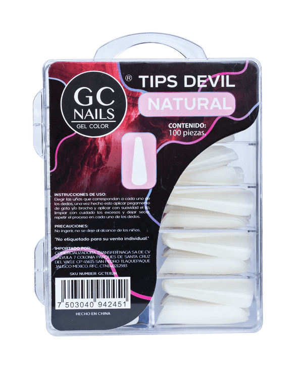 GC NAILS PRESS ON TIPS DEVIL 100PCS E82NATURAL                                                   